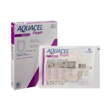 Convatec Silicone Foam Dressing Aquacel® 5-1/2 X 8 Inch Heel Silicone Adhesive with Border Sterile