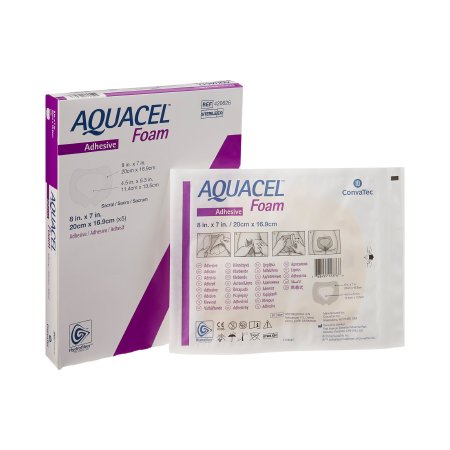 Convatec Silicone Foam Dressing Aquacel® 7 X 8 Inch Sacral Silicone Adhesive with Border Sterile