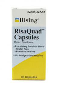 Rising Pharmaceuticals Probiotic Dietary Supplement RisaQuad™ 30 per Bottle Capsule