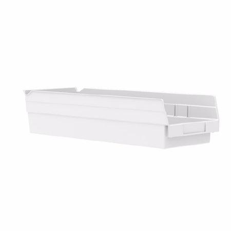 Akro-Mils Shelf Bin Akro-Mils® White Industrial Grade Polymers 4 X 6-5/8 X 17-7/8 Inch - M-802677-4632 - CT/12