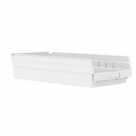 Akro-Mils Shelf Bin Akro-Mils® White Industrial Grade Polymers 4 X 8-3/8 X 17-7/8 Inch - M-802678-4801 - CT/12