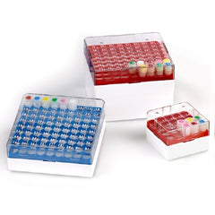 Globe Scientific Cryo Storage Box Blue Polycarbonate 81 Vial Capacity