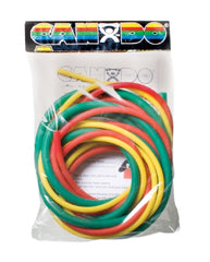 Fabrication Enterprises Exercise Resistance Tubing Set CanDo® Low Powder PEP™ Pack Yellow / Red / Green 6 Foot Length Easy Resistance