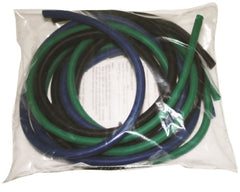 Fabrication Enterprises Exercise Resistance Tubing Set CanDo® Low Powder PEP™ Pack Green / Blue / Black 6 Foot Length Medium to X-Heavy Resistance