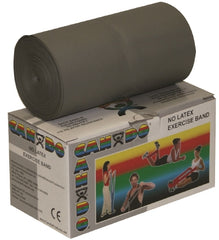 Fabrication Enterprises Exercise Resistance Band CanDo® Silver 5 Inch X 6 Yard 2X-Heavy Resistance
