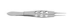 V. Mueller Suture Forceps V. Mueller® Jaffe-Castroviejo 4-1/4 Inch Length Straight 1 x 2 teeth, 5mm tying platform, .12 mm teeth - M-803643-3995 - Each