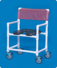 IPU Shower Chair ipu® Fixed Arm PVC Frame Mesh Back 28 Inch Seat Width