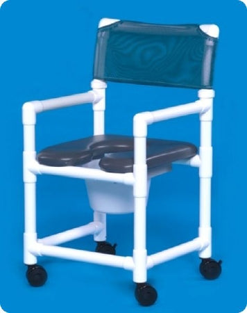 IPU Commode / Shower Chair ipu® Fixed Arm PVC Frame Mesh Back 21 Inch Seat Width