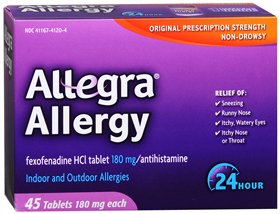 Chattem Inc Allergy Relief Allegra® 180 mg Strength Tablet 45 per Box