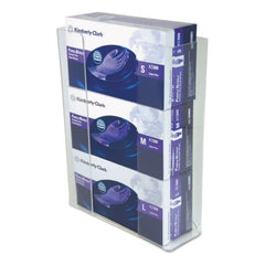 Unimed - Midwest Glove Box Holder Horizontal Mounted 3-Box Capacity Clear 3-1/2 X 11 X 14-1/2 Inch Acrylic