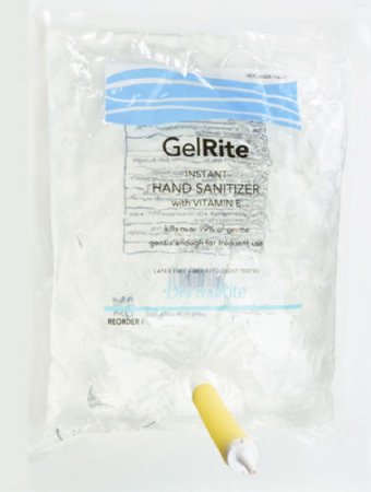 DermaRite Industries Hand Sanitizer GelRite® 1,000 mL Ethyl Alcohol Gel Dispenser Refill Bag