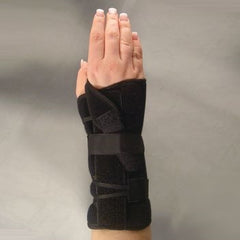 Patterson Medical Supply Wrist Brace Sammons Preston® Universal Aluminum Right Hand Black One Size Fits Most
