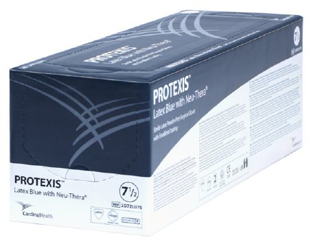Cardinal Surgical Glove Protexis™ Latex Blue with Neu-Thera® Size 8 Sterile Pair Latex Extended Cuff Length Smooth Blue Not Chemo Approved - M-806531-2547 - Case of 200