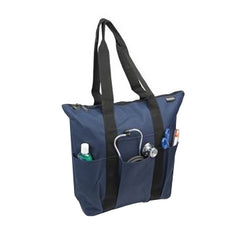Hopkins Medical Products Medical Zippered Tote Navy with Black Trim 600D Waterproof Polyester 5.75 X 12 X 15 Inch - M-806546-1874 - Each