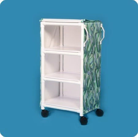 IPU Linen Cart with Cover 3 Shelves PVC 4 Inch Casters, 2 Locking - M-806556-3066 - Each