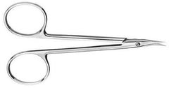 V. Mueller Stitch Scissors V. Mueller® 4-1/8 Inch Length Surgical Grade Stainless Steel NonSterile Finger Ring Handle Curved Blunt Tip / Blunt Tip - M-806978-3844 - Each