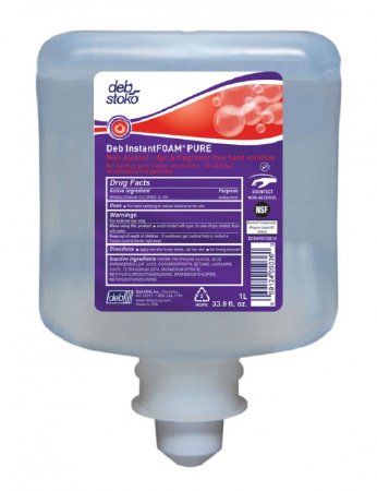 SC Johnson Professional USA Inc Alcohol-Free Hand Sanitizer Deb InstantFOAM™ Pure 1,000 mL BZK (Benzalkonium Chloride) Foaming Dispenser Refill Bottle