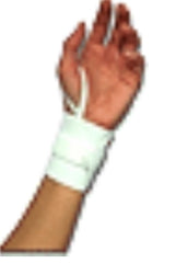 Scott Specialties Wrist Support with Thumb Loop Wraparound / Wristlet Elastic Left or Right Wrist White One Size Fits Most