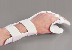 Patterson Medical Supply Functional Position Hand Splint with Strapping Rolyan® Preformed Thermoplastic Right Hand White Medium