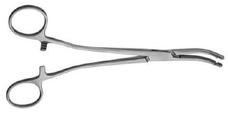 V. Mueller Uterine Forceps V. Mueller® Heaney-Ballentine 8-1/4 Inch Length Ratchet Lock Ring Handle Curved - M-807713-3017 - Each