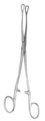 V. Mueller Cervix Holding Forceps V. Mueller® De Lee 9-1/2 Inch Length Surgical Grade Stainless Steel NonSterile Ratchet Lock Finger Ring Handle Straight Serrated Fenestrated Teardrop Jaws - M-807715-4356 - Each