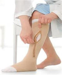 BSN Medical Compression Stocking with Liner JOBST® UlcerCARE ™ Knee High Small Beige Stocking: Open Toe, Liner: Closed Toe