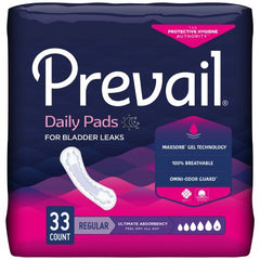 First Quality Bladder Control Pad Prevail® Daily Pads Ultimate 16 Inch Length Heavy Absorbency Polymer Core One Size Fits Most Adult Female Disposable - M-810357-1708 - Case of 132