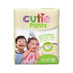 First Quality Unisex Toddler Training Pants Cutie Pants® Pull On with Tear Away Seams Size 3T to 4T Disposable Heavy Absorbency - M-810359-3653 - Pack of 23
