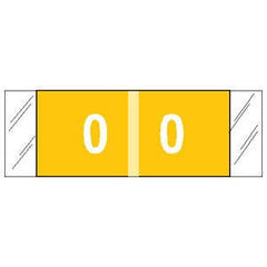 Tabbies Pre-Printed Label COL'R'TAB® Chart Tab Yellow 0|0 White Numeric 1/2 X 1-1/2 Inch - M-810374-3426 - Roll of 1