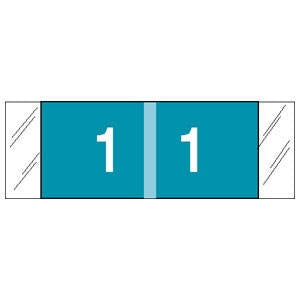 Tabbies Pre-Printed Label COL'R'TAB® Chart Tab Blue 1|1 White Numeric 1/2 X 1-1/2 Inch - M-810375-2972 - Roll of 1