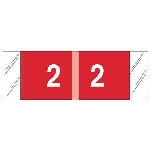 Tabbies Pre-Printed Label COL'R'TAB® Chart Tab Red 2|2 White Numeric 1/2 X 1-1/2 Inch - M-810376-1375 - Roll of 1
