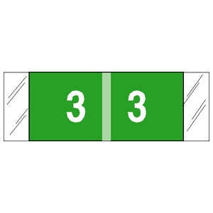 Tabbies Pre-Printed Label COL'R'TAB® Chart Tab Green 3|3 White Numeric ...