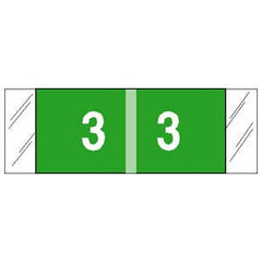 Tabbies Pre-Printed Label COL'R'TAB® Chart Tab Green 3|3 White Numeric 1/2 X 1-1/2 Inch - M-810377-2620 - Roll of 1