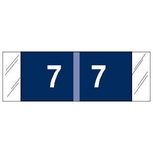 Tabbies Pre-Printed Label COL'R'TAB® Chart Tab Blue 7|7 White Numeric 1/2 X 1-1/2 Inch - M-810381-1561 - Roll of 1