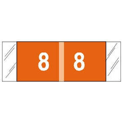 Tabbies Pre-Printed Label COL'R'TAB® Chart Tab Orange 8|8 White Numeric 1/2 X 1-1/2 Inch - M-810382-3742 - Roll of 1