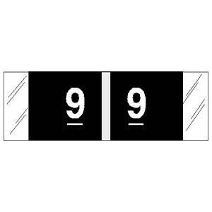 Tabbies Pre-Printed Label COL'R'TAB® Chart Tab Black 9|9 White Numeric 1/2 X 1-1/2 Inch - M-810383-3010 - Roll of 1
