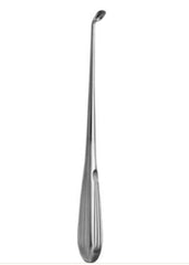 V. Mueller Bone Curette V. Mueller® Bruns 9 Inch Length Single-ended Hollow Handle with Grooves Size 0, 3.7 mm Tip Angled Oval Cup Tip - M-810658-4636 - Each