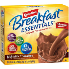 Nestle Healthcare Nutrition Oral Supplement Carnation® Breakfast Essentials® Rich Milk Chocolate Flavor Powder 36 Gram Individual Packet