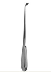 V. Mueller Bone Curette V. Mueller® Bruns 9 Inch Length Single-ended Hollow Handle with Grooves Size 00, 3.4 mm Tip Angled Oval Cup Tip - M-810784-3681 - Each