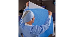 O&M Halyard Inc QUICK CHECK* H500 Sterilization Wrap White / Blue 36 X 36 Inch 2-Ply SMS Polypropylene