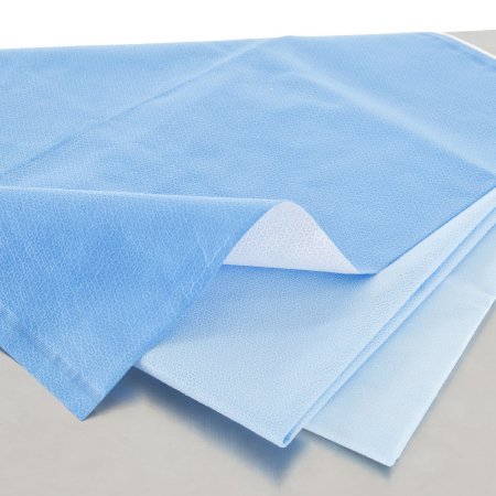 O&M Halyard Inc QUICK CHECK* H500 Sterilization Wrap White / Blue 45 X 45 Inch 2-Ply SMS Polypropylene