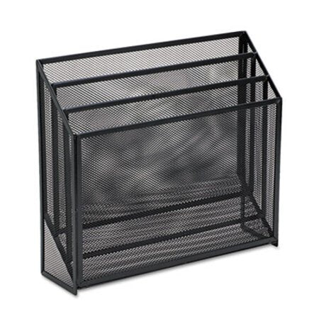 Rolodex™ Mesh Three-Tier Organizer, 3 Sections, Letter Size Files, 12.75" x 3.5" x 11.5", Black