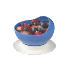 Fabrication Enterprises Scoop Bowl with Suction Cup Base FabLife Blue Reusable Plastic 4-1/2 Inch Diameter
