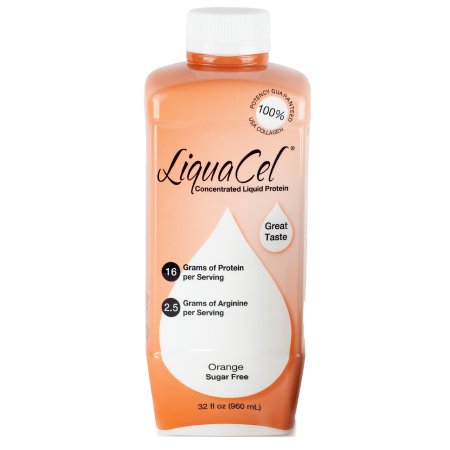Global Health Products Oral Protein Supplement LiquaCel™ Orange Flavor Ready to Use 32 oz. Bottle