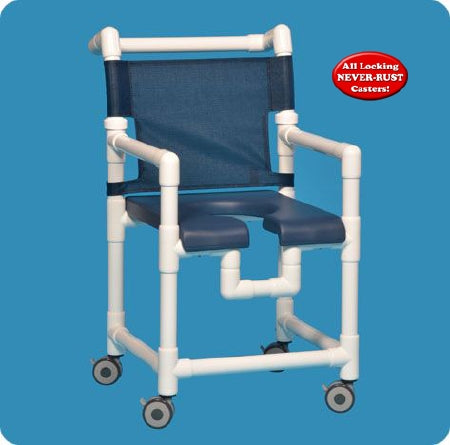 IPU Shower Chair ipu® Fixed Arm PVC Frame Mesh Back