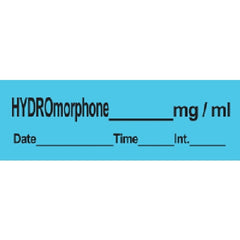 Precision Dynamics Drug Label PDC® Anesthesia Label HYDROmorphone_mg/mL Date_Time_Int_ Blue 1/2 X 1-1/2 Inch - M-811854-4457 - Roll of 1