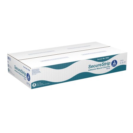 Dynarex Skin Closure Strip Secure Strip™ 1/4 X 3 Inch Nonwoven Material Flexible Strip White