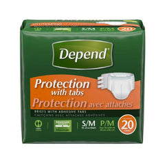 Kimberly Clark Unisex Adult Incontinence Brief Depend® Small / Medium Disposable Heavy Absorbency - M-812268-1427 - Case of 60