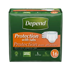 Kimberly Clark Unisex Adult Incontinence Brief Depend® Large / X-Large Disposable Heavy Absorbency - M-812269-2599 - Case of 48