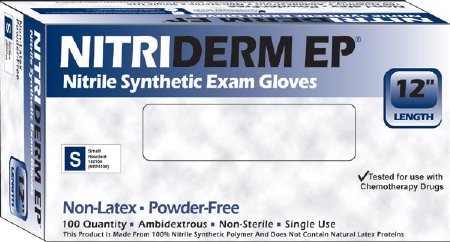 Innovative Healthcare Corporation Exam Glove NitriDerm® EP Small NonSterile Nitrile Extended Cuff Length Fully Textured Blue Chemo Tested - M-812545-4919 - Box of 100